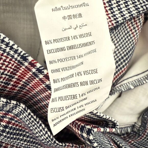 COTTON ON Shannon Pant US 4 Monika Check Print Red Black Plaid Paperbag NWT B36 - Picture 5 of 5